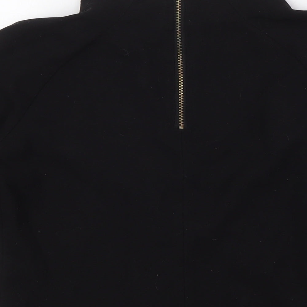 Womens UK Size S Zara Black Basic Blouse