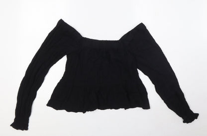 Womens UK Size 8 ASOS Black Basic Blouse
