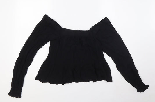 Womens UK Size 8 ASOS Black Basic Blouse