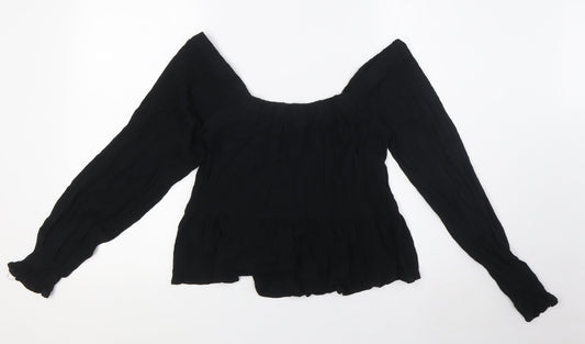 Womens UK Size 8 ASOS Black Basic Blouse