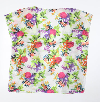 Womens UK Size 6 Ocean Club Multicoloured Basic Button-Up