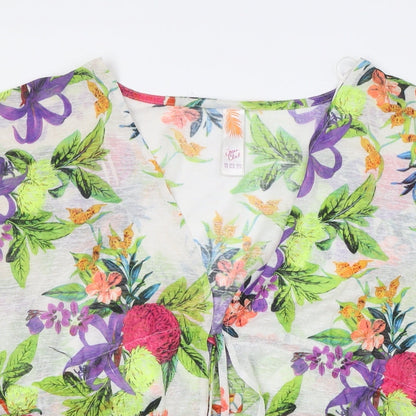Womens UK Size 6 Ocean Club Multicoloured Basic Button-Up
