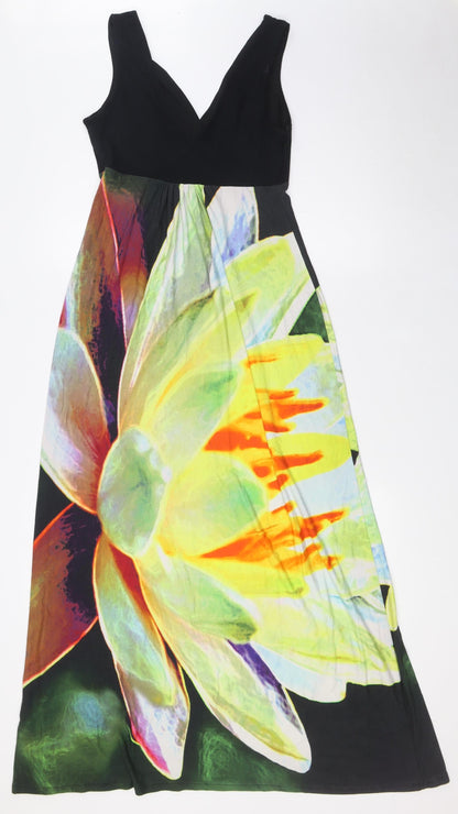 Monsoon Womens Multicoloured Floral Viscose A-Line Size 8 V-Neck