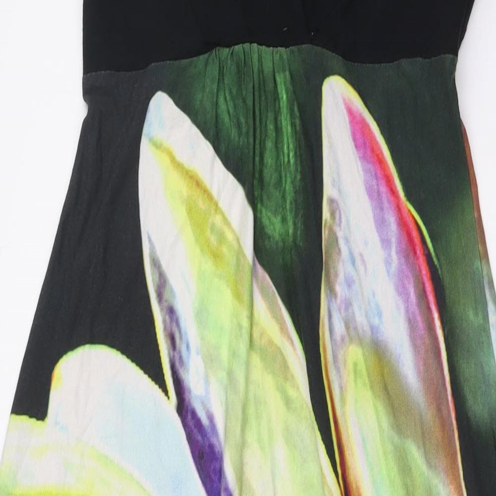 Monsoon Womens Multicoloured Floral Viscose A-Line Size 8 V-Neck