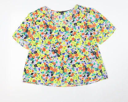 Womens UK Size 12 Marks and Spencer Multicoloured Basic T-Shirt