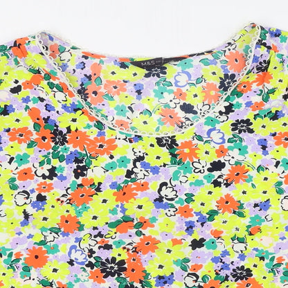 Womens UK Size 12 Marks and Spencer Multicoloured Basic T-Shirt
