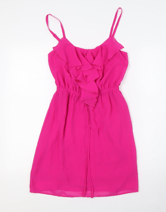 FOREVER 21 Womens Pink Polyester A-Line Size S Scoop Neck