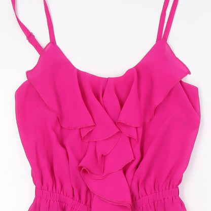 FOREVER 21 Womens Pink Polyester A-Line Size S Scoop Neck