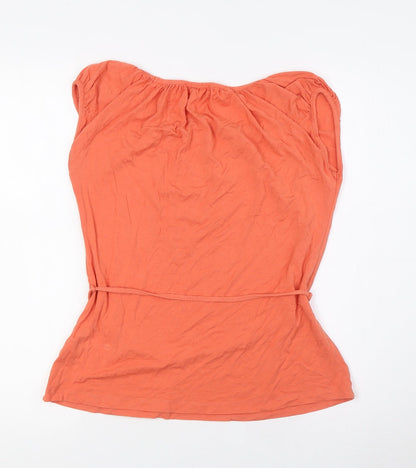Womens UK Size 8 Marks and Spencer Orange Basic Blouse