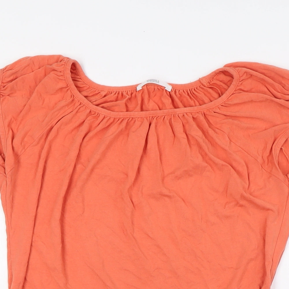 Womens UK Size 8 Marks and Spencer Orange Basic Blouse