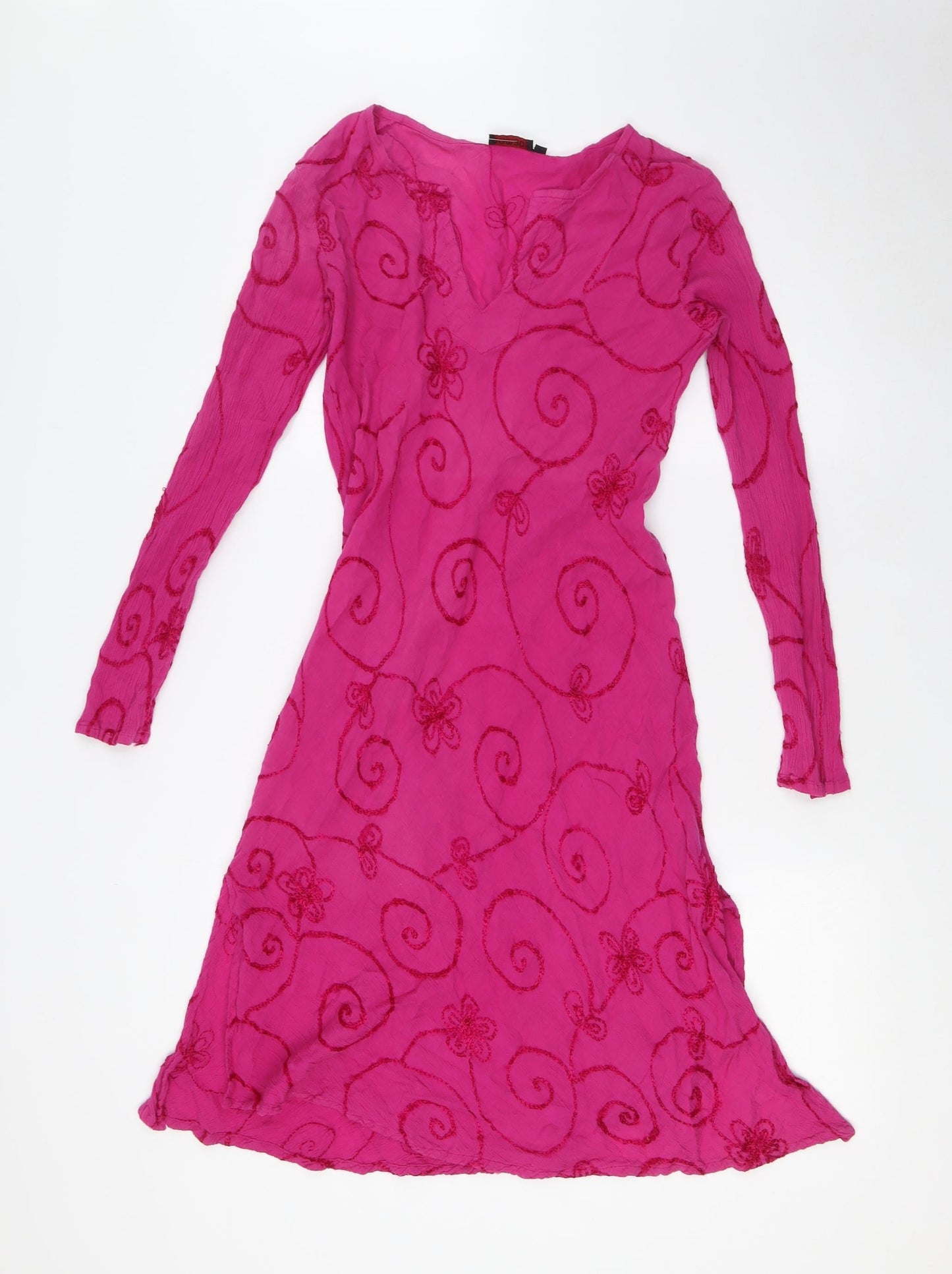 Nomads Womens Pink Cotton A-Line Size S V-Neck - Size S-M