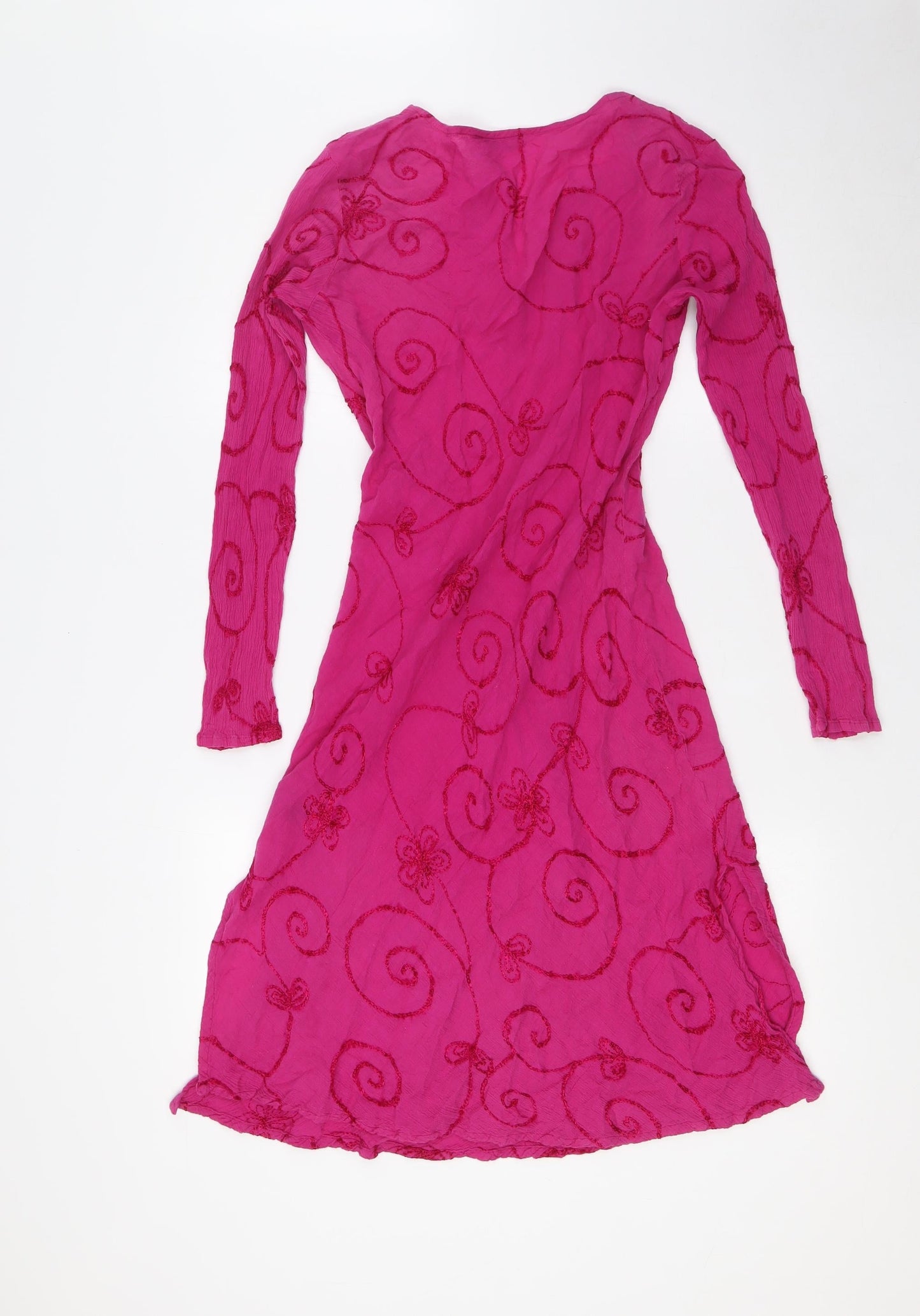 Nomads Womens Pink Cotton A-Line Size S V-Neck - Size S-M