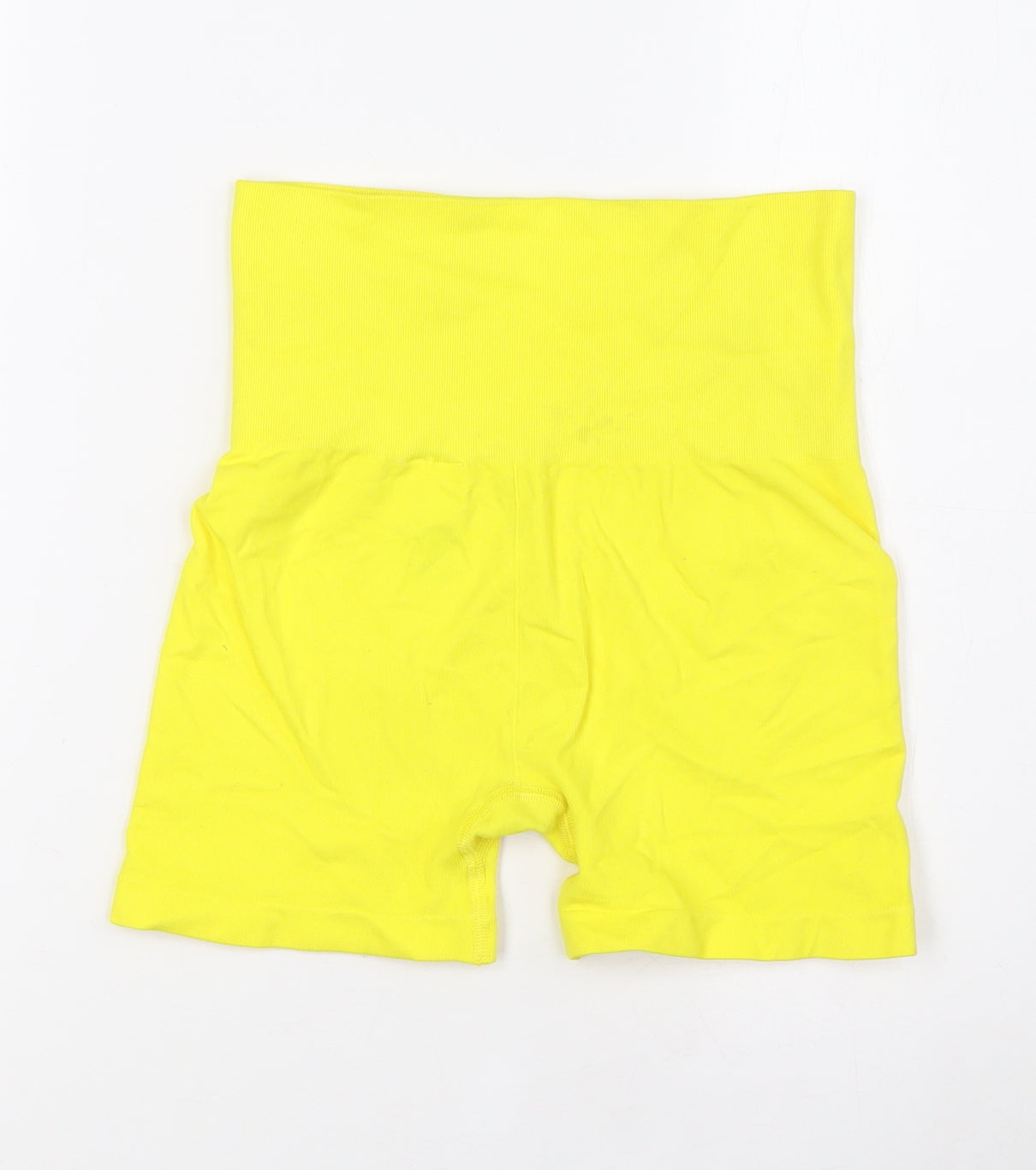 H&M Womens Yellow Polyester Compression Shorts Size S L4 in Slim - High Waist
