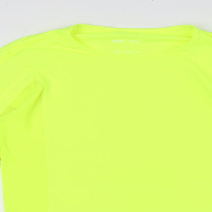 ASOS Womens Yellow Polyester Basic T-Shirt Size 8 Round Neck - Fluorescent