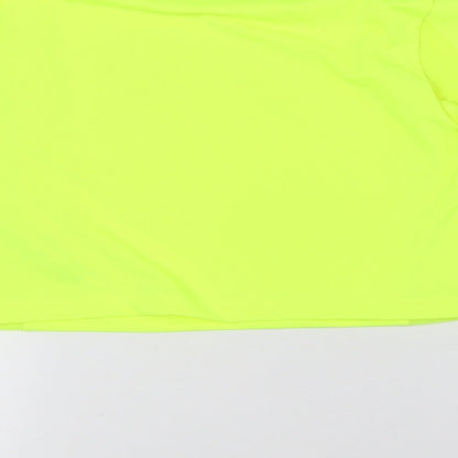 ASOS Womens Yellow Polyester Basic T-Shirt Size 8 Round Neck - Fluorescent