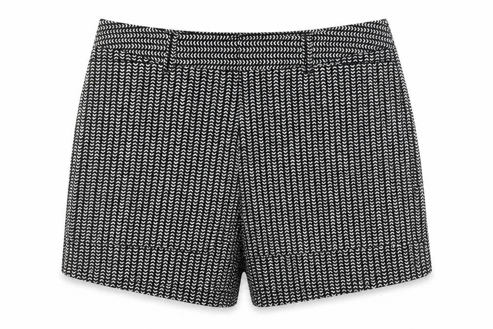 Ellen Reyes Womens Black Cotton Basic Shorts Size 10 L4 in Regular Zip - Turn Ups