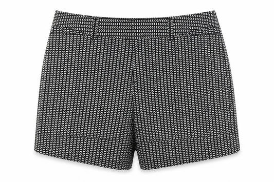 Ellen Reyes Womens Black Cotton Basic Shorts Size 10 L4 in Regular Zip - Turn Ups