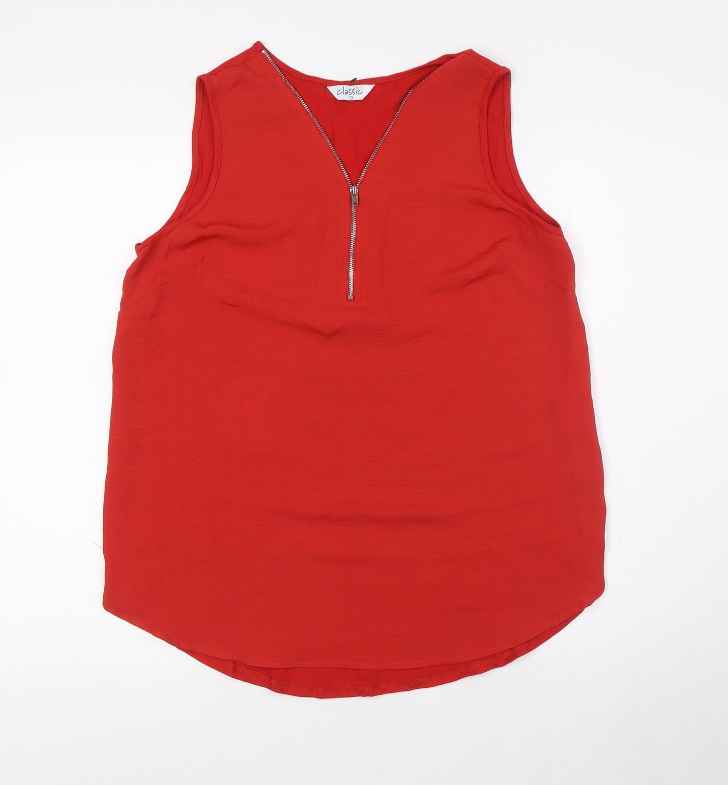 Womens UK Size 10 Classic Red Camisole T-Shirt