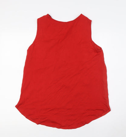 Womens UK Size 10 Classic Red Camisole T-Shirt