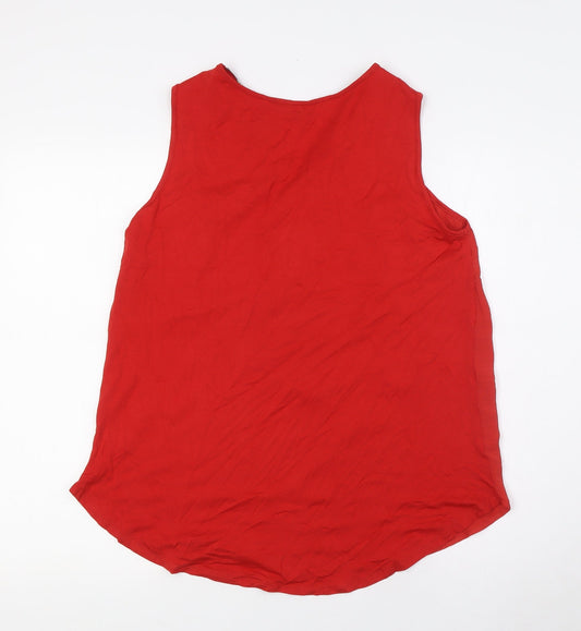 Womens UK Size 10 Classic Red Camisole T-Shirt