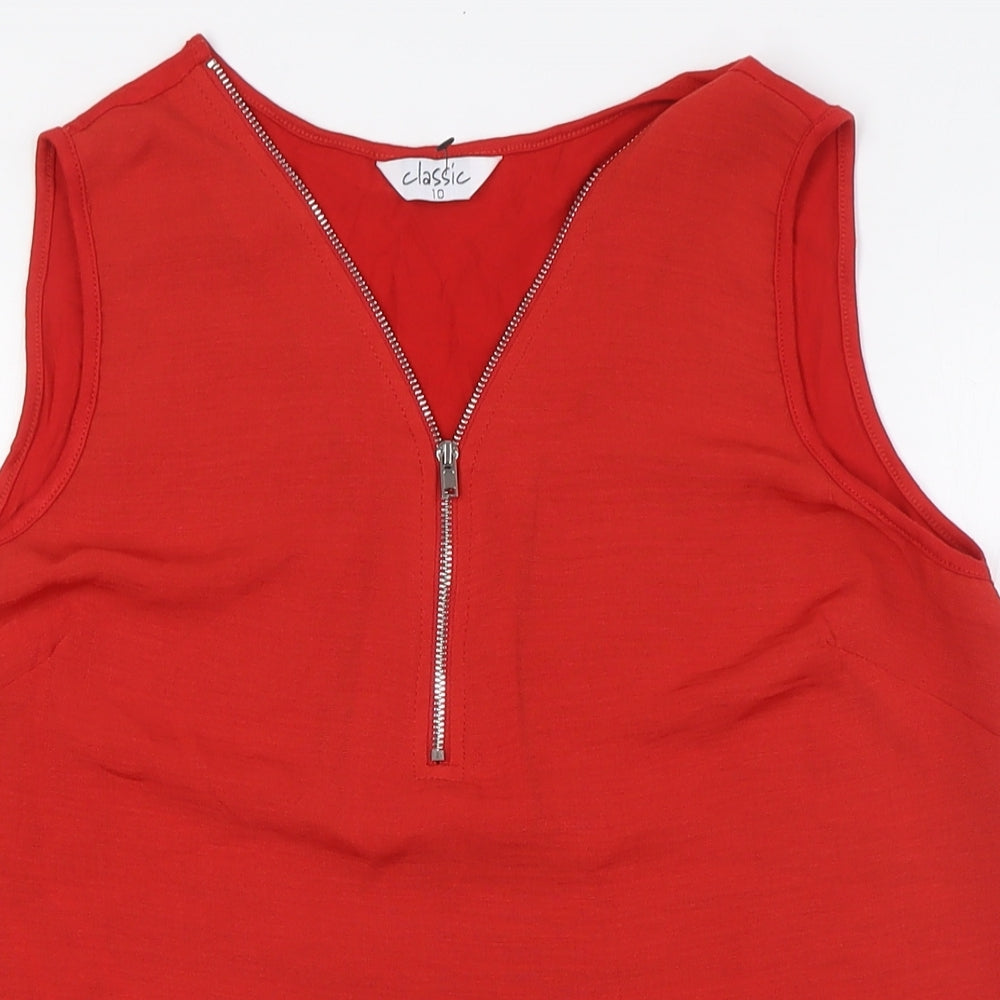 Womens UK Size 10 Classic Red Camisole T-Shirt