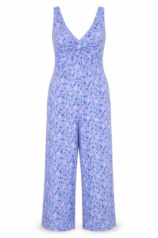 Y.A.S Womens Blue Viscose Jumpsuit One-Piece Size 12 L27 in