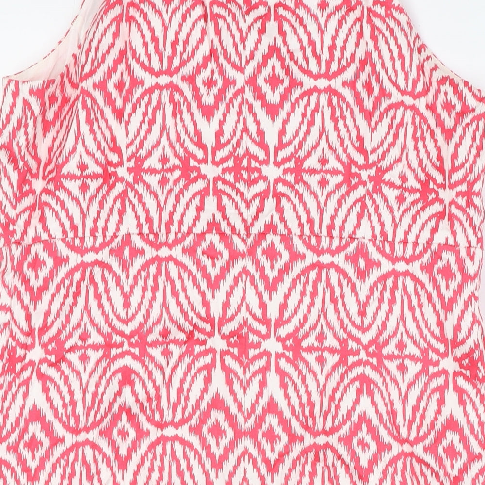 I.N.C Womens Pink Cotton Pencil Dress Size 12 Round Neck Button - Beaded Neck