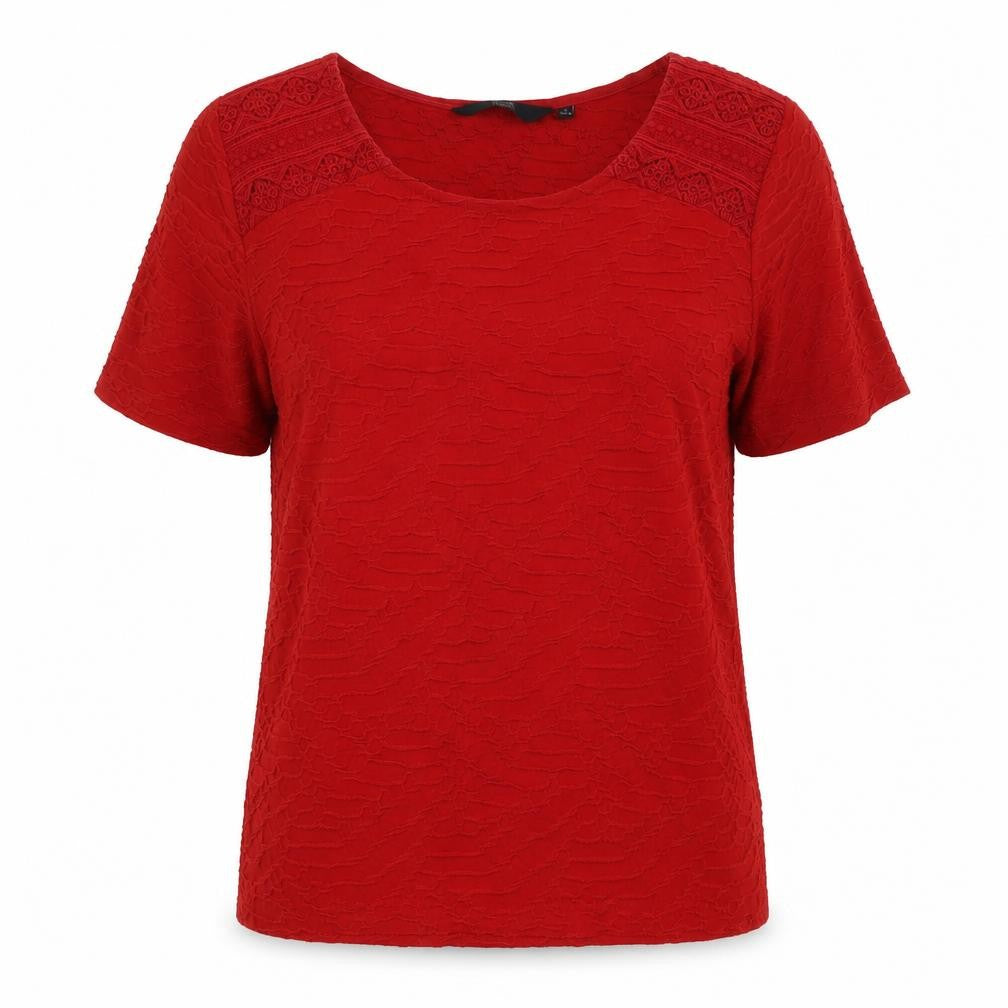 Womens UK Size S Isle Red Basic T-Shirt