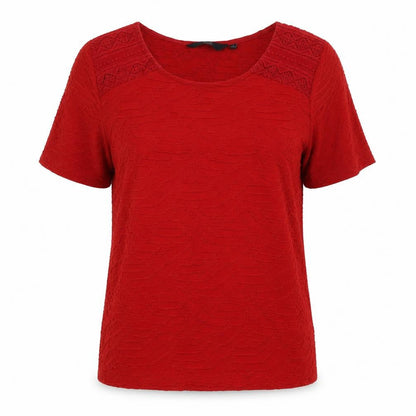 Womens UK Size S Isle Red Basic T-Shirt