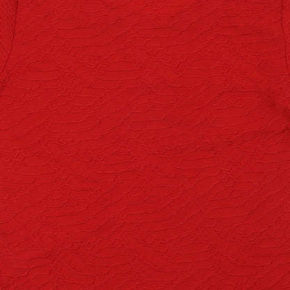 Womens UK Size S Isle Red Basic T-Shirt