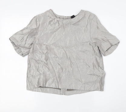 Womens UK Size 8 H&M Grey Basic Blouse