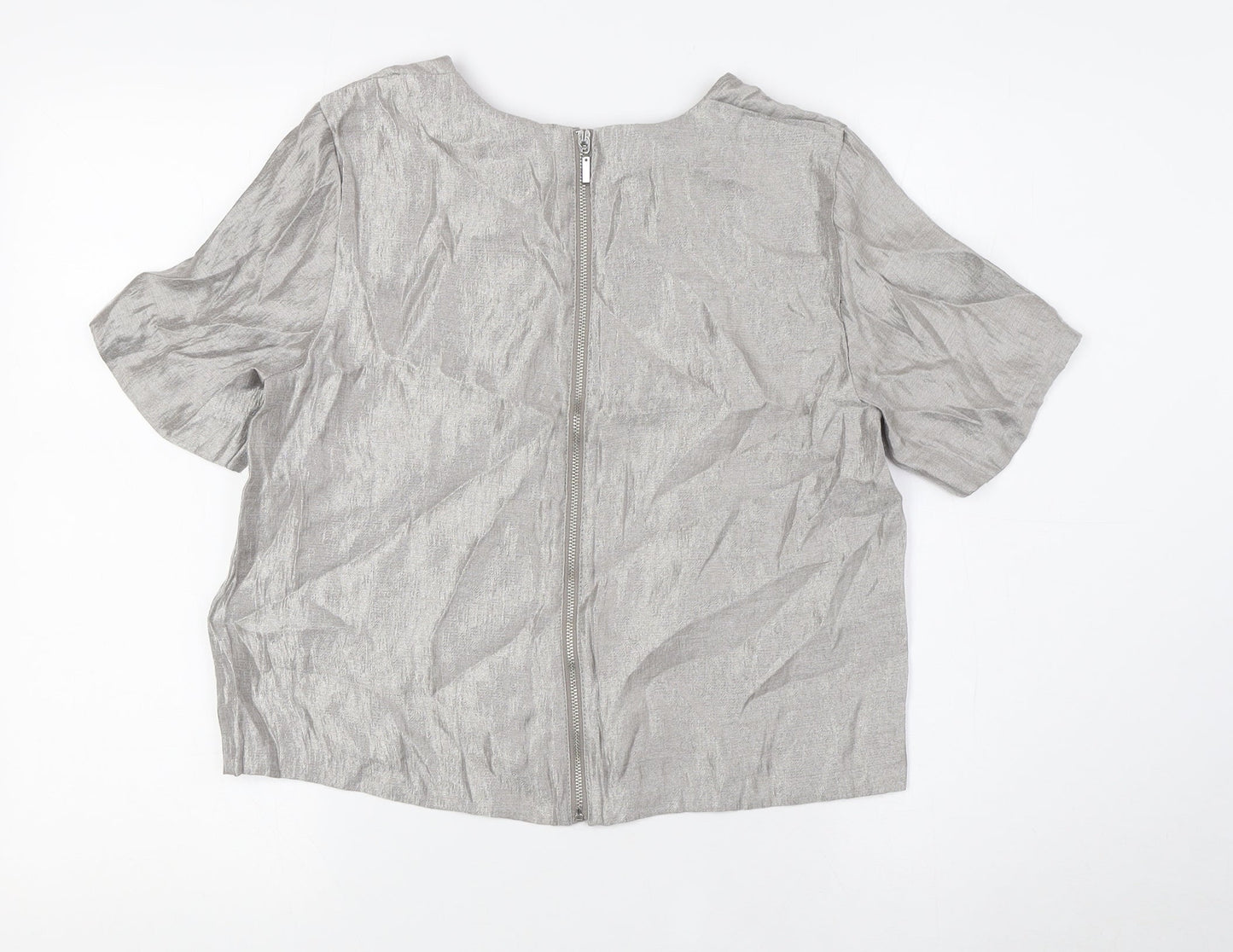 Womens UK Size 8 H&M Grey Basic Blouse