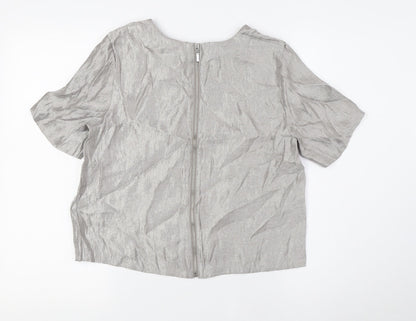Womens UK Size 8 H&M Grey Basic Blouse