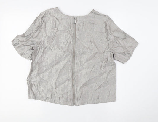 Womens UK Size 8 H&M Grey Basic Blouse