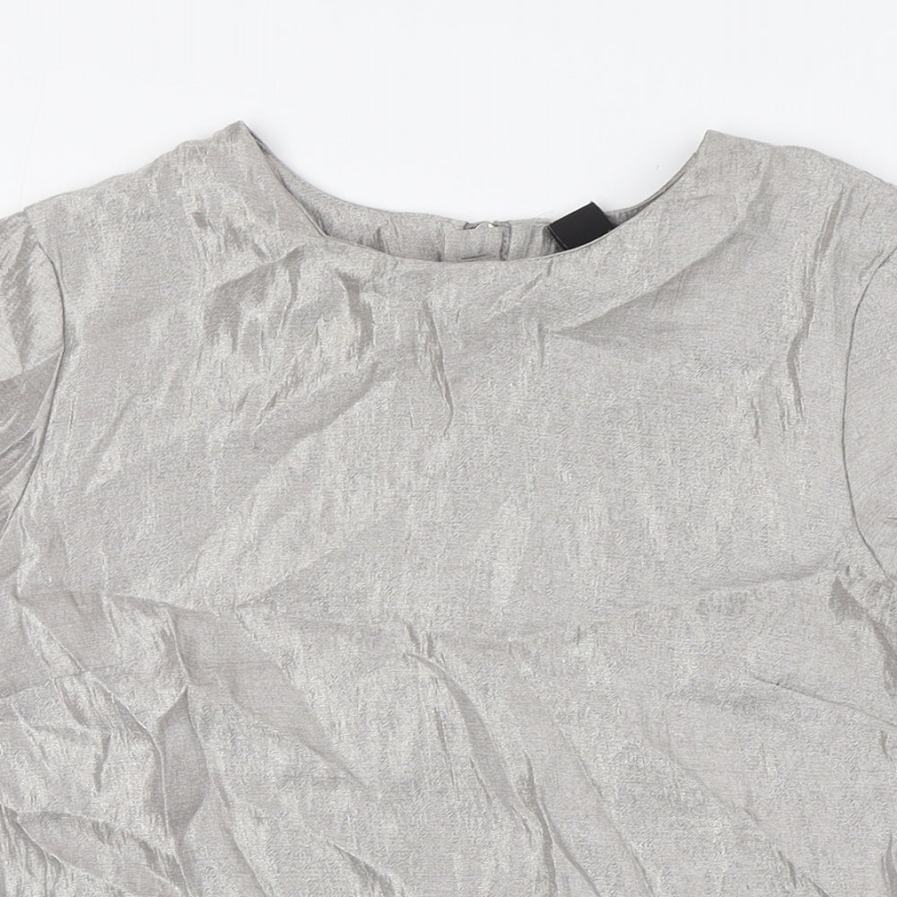 Womens UK Size 8 H&M Grey Basic Blouse
