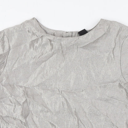 Womens UK Size 8 H&M Grey Basic Blouse