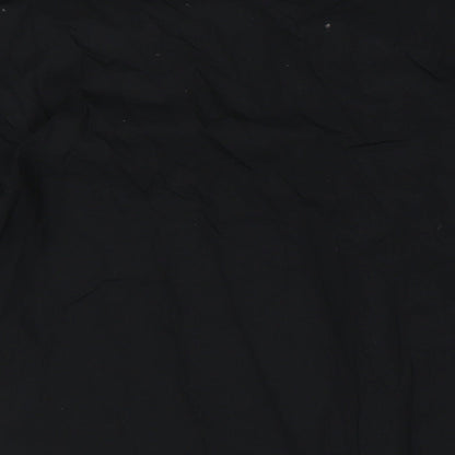 Marks and Spencer Womens Black Cotton Shirt Dress Size 10 V-Neck