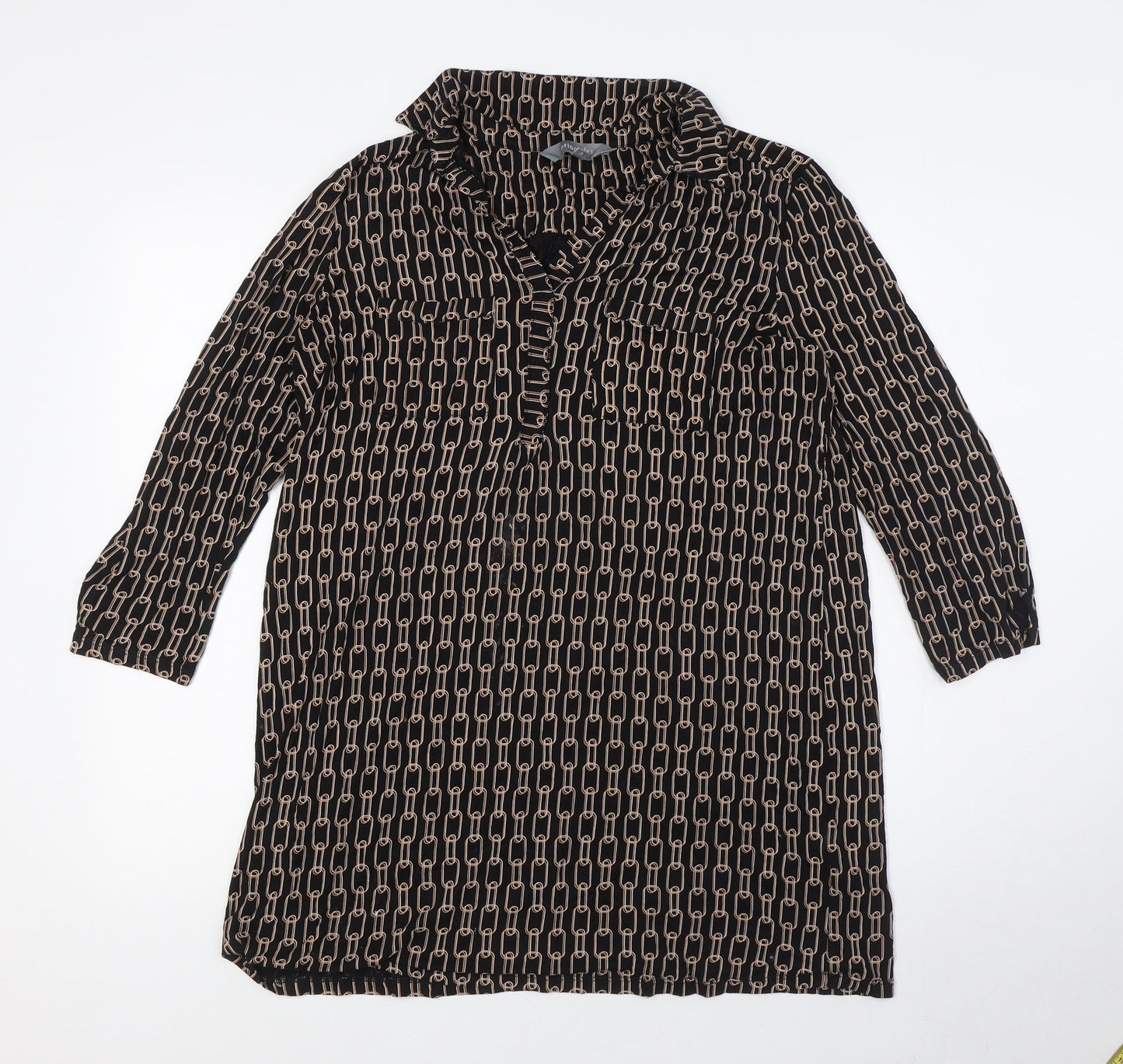 Womens UK Size 14 Principles Black Tunic Blouse