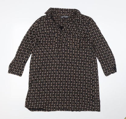 Womens UK Size 14 Principles Black Tunic Blouse