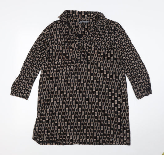 Womens UK Size 14 Principles Black Tunic Blouse
