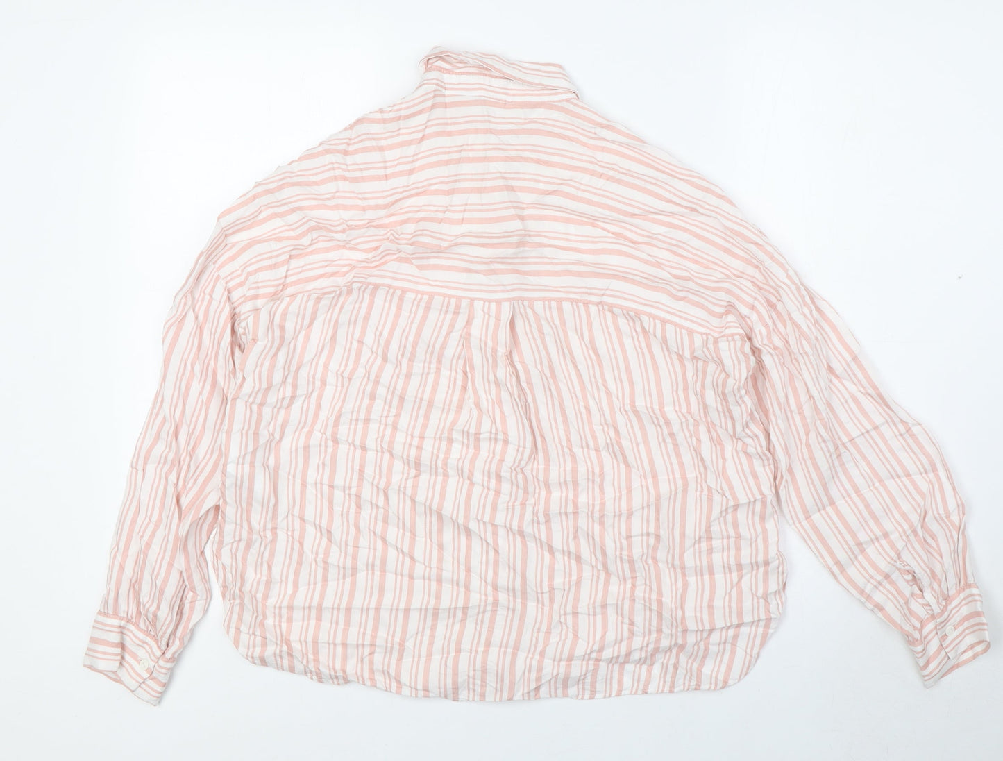 Womens UK Size 4 H&M Pink Basic Button-Up