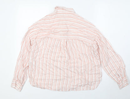 Womens UK Size 4 H&M Pink Basic Button-Up