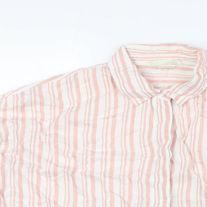 Womens UK Size 4 H&M Pink Basic Button-Up