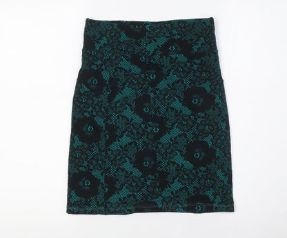 Divided Womens Black Polyester A-Line Skirt Size 10