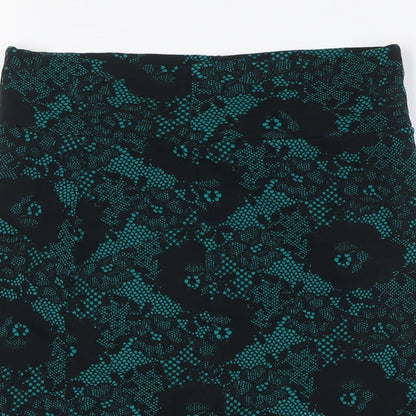 Divided Womens Black Polyester A-Line Skirt Size 10