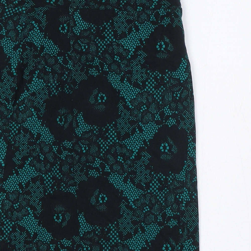 Divided Womens Black Polyester A-Line Skirt Size 10