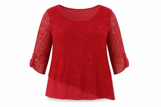 Womens UK Size 2XL Klass Red Basic T-Shirt