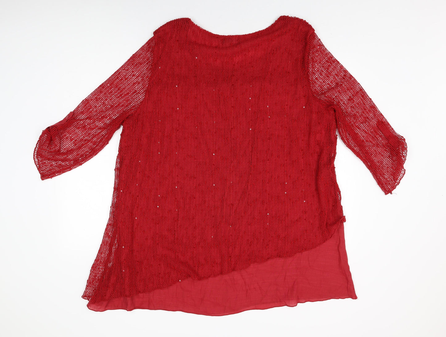 Womens UK Size 2XL Klass Red Basic T-Shirt