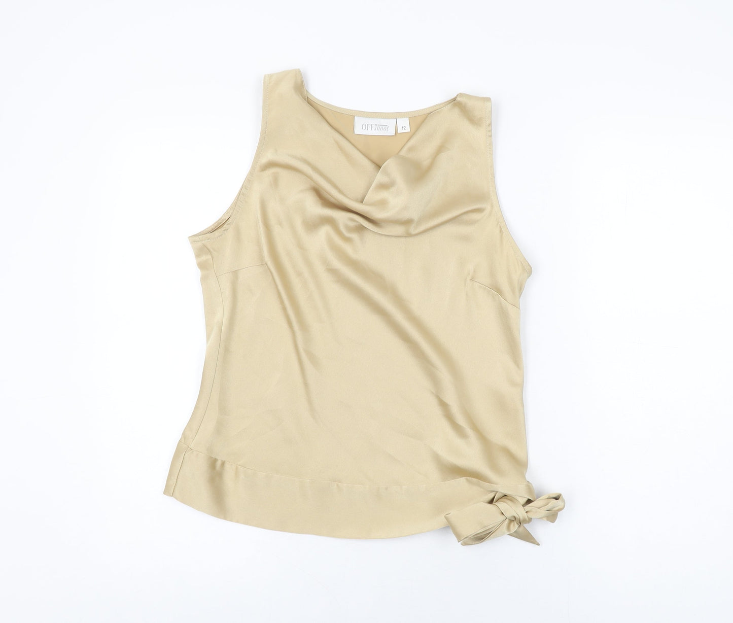 Womens UK Size 12 OFF Shoot Gold Basic T-Shirt