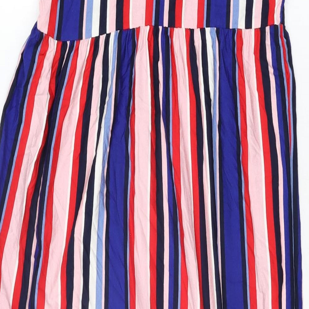 Oasis Womens Multicoloured Striped Viscose Shift Size S Off the Shoulder Pullover